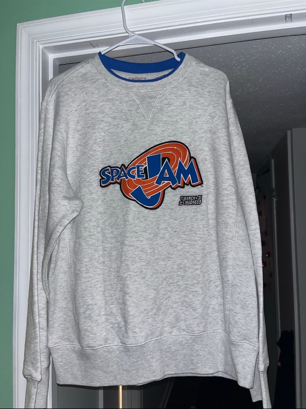 NWT Space Jam Graphic Crewneck Sweater - Light Gray
